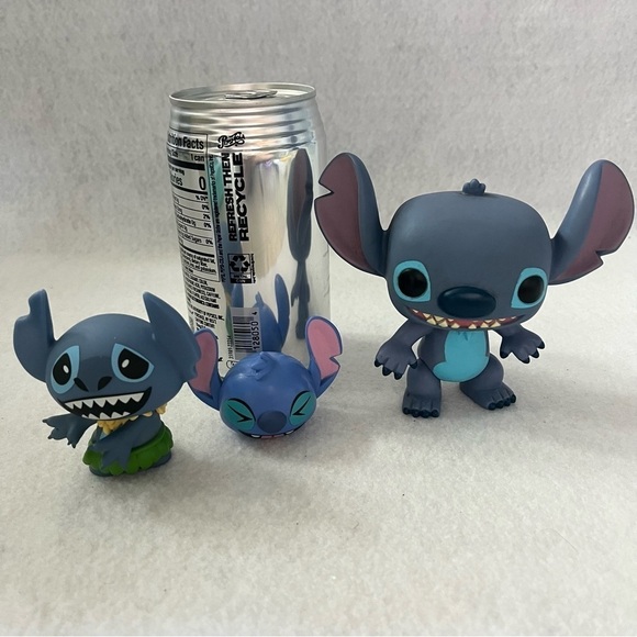 Set of 3 STITCH FUNKO Figures Head Disney Hula Plastic Toy - Picture 4 of 9